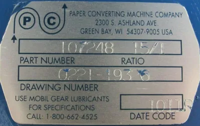 NEW HUB CITY 0221-19326 GEAR REDUCER 15:1 107248 022119326