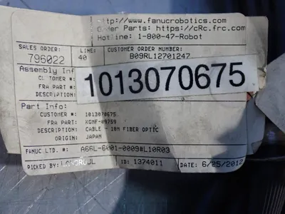 Used 2012 FANUC A66060010009#L10RO3 Cable & Wire Ohio US | HGR 24 #1006405