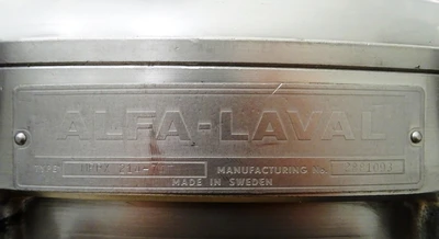 Alfa-Laval MRPX 214 TGV-74T warm milk separator, 316SS.