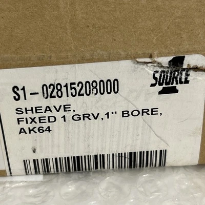 Source 1 S1-02815208000 Sheave Fixed 1 GRV 1" Bore AK64 Fast Shipping!+Warranty