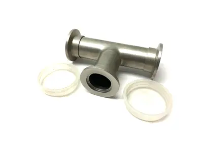 USED AGILENT STAINLESS STEEL TEE FITTING 2.04" CLEARANCE NW25
