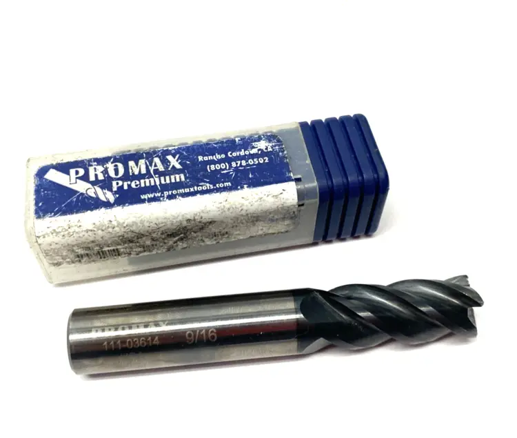 Used PROMAX SQUARE END MILL: 9/16" DIA, 1-1/4" LOC, 9/16" SHANK, 4-FLUTE End Mills Michigan US | Maverick Industrial Sales #1092799