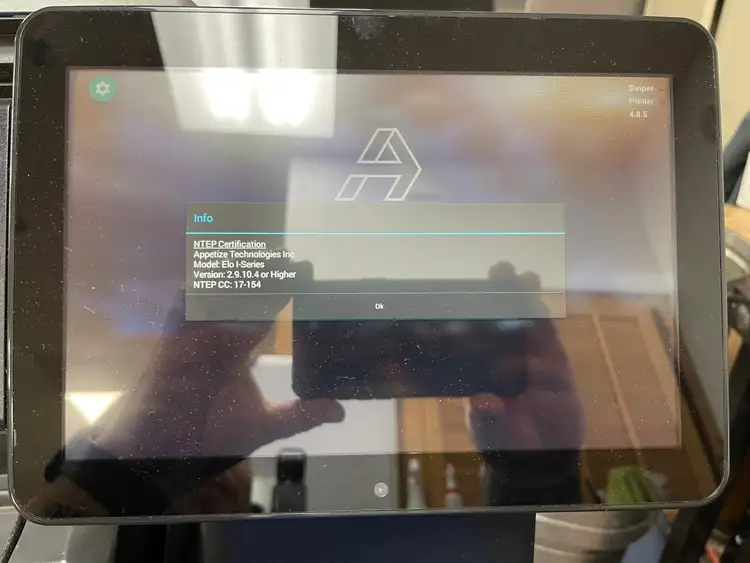 Used ELO Used Elo 10" POS System with Printer, Stand and Card Reader Retail Retail Store Fixtures Illinois US | Falcon Restaurant Supply #1376445