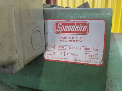7.5 HP SPEEDAIRE RECIPRICATING AIR COMPRESSOR WITH HORIZONTAL TANK: STOCK #16560