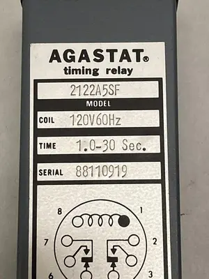 Used AGASTAT 2122A5SF Miscellaneous Equipment (Electrical & Power) | Surplus Asset Holdings #1202510