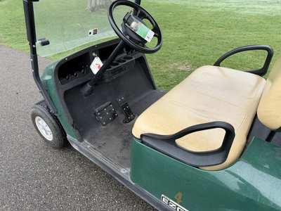 (1) 2015 E-Z-Go golf cart with a Kawasaki gas engine, includes canopy, fold-down windshield, and bal...