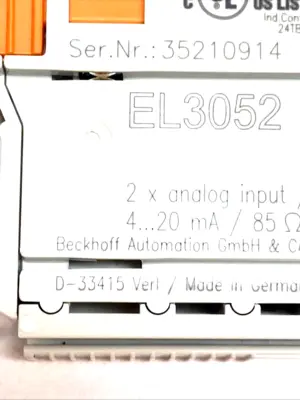 USED BECKHOFF ETHERCAT 2-CHANNEL ANALOG INPUT TERMINAL 4-20MA 12BIT MODULE