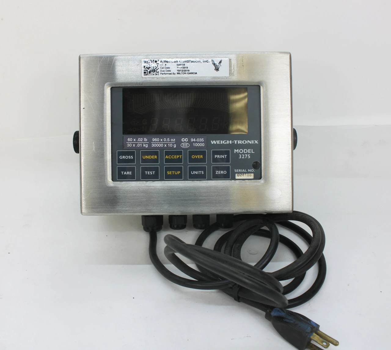USED WEIGH TRONIX 3275