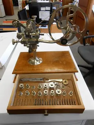 1419-385 Antique Topping Tool/Gearwheel Cutting Machine/Jeweler’s Lathe – Circa 1860