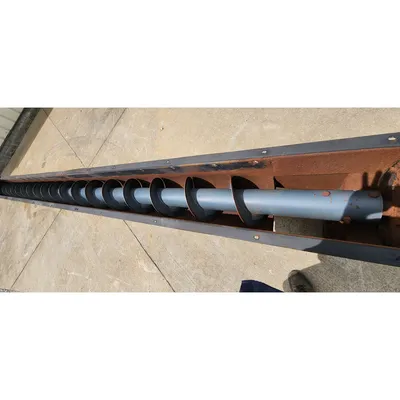 Used CI Conveyors Inc 11" Dia. X 20'-9"L Mild Steel Industrial Screw Auger 3HP