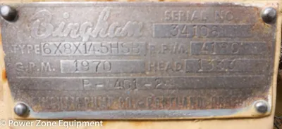 USED SULZER BINGHAM 6X8X14.5 HSB