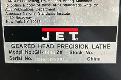 14"/23" X 40" JET GAP BED ENGINE LATHE, MODEL GH-1440