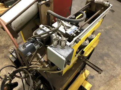 10" x .080" COIL JOINING TECH SHEAR BUTT END WELDER WITH MILLER ECONO TWIN HF WELDER: STOCK #19064