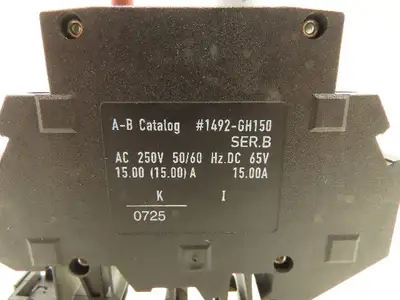 Allen Bradley 1492-GH150 Mini Breaker 15A 1P 250VAC 65V Ser B Lot Of 2