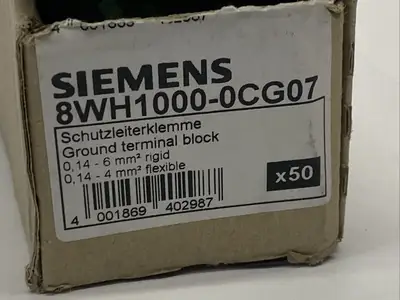 8WH1000-0CG07 | Siemens  Ground Terminal Block Green/Yellow LOT OF 49 - New Other