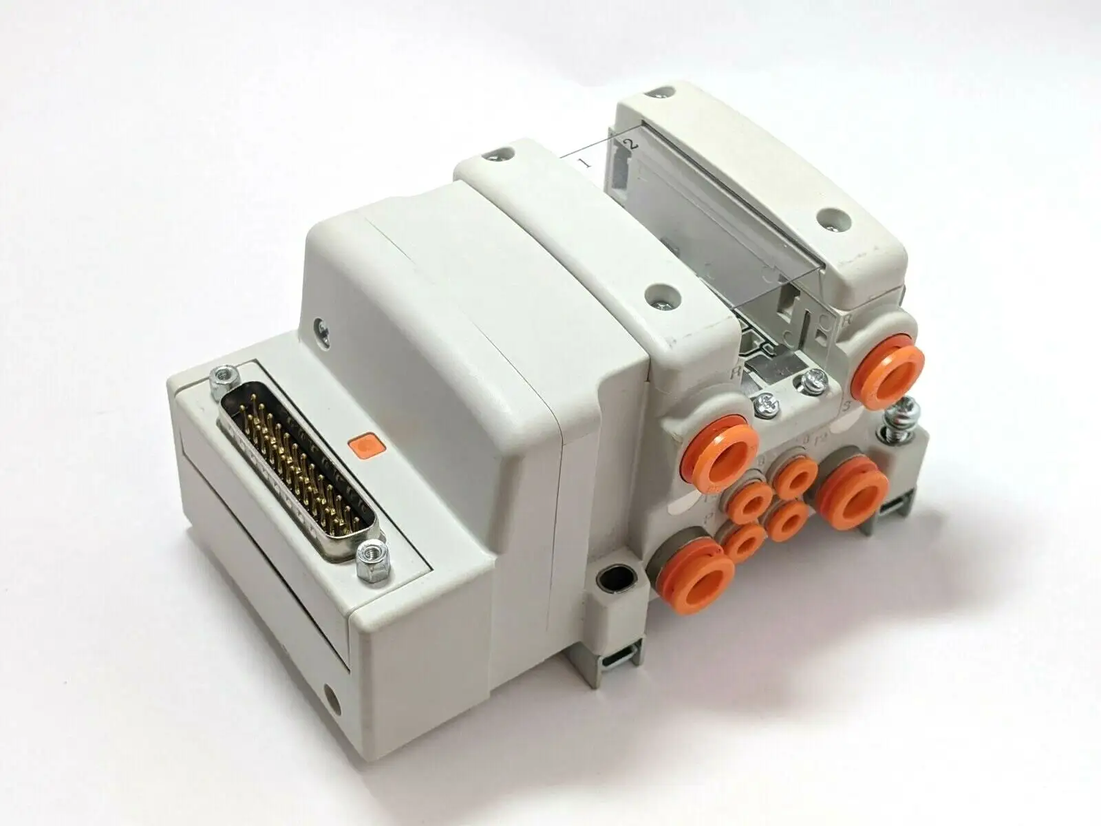USED SMC PNEUMATIC MANIFOLD 2 STATIONS 4/5 PORT SOLENOID