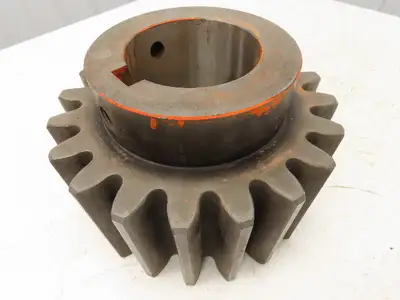 Large Steel Pinion Spur Gear 20-Tooth 4.5" Keyed Bore Hub 11" OD