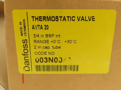 Danfoss 003N0043 AVTA 20 Thermostatic Water Regulating Valve 0-30°C G3/4"