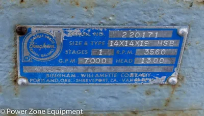 USED SULZER BINGHAM 14X14X19 HSB