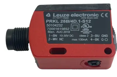 NEW LEUZE PRKL 25B/4D.1-S12 PHOTO ELECTRIC SENSOR 50104232 PRKL25B4D1S12