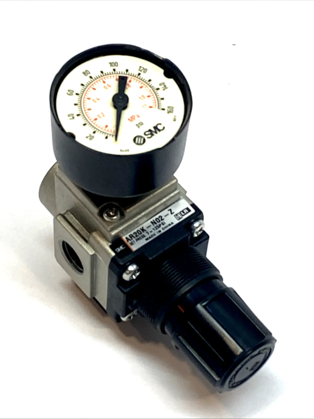 USED SMC MODULAR AIR REGULATOR 1/4" NPT 7–125 PSI WITH BACKFLOW