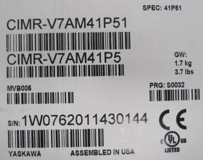 NEW YASKAWA CIMR-V7AM41P5 INVERTER DRIVE CIMRV7AM41P5