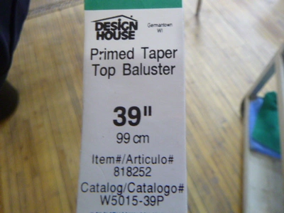 Design House White Taper Top Balusters