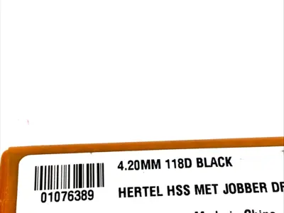 01076389 | Hertel  Jobber Length Drill Bit 4.20mm Dia. 118 Deg. HSS LOT OF 8 - New Other