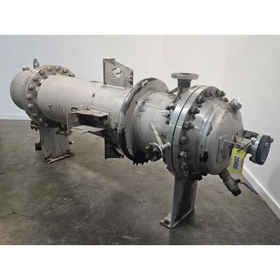 Used 20" Shell and Tube Stainless Steel Condenser Heat Exchanger, Fixed Tube