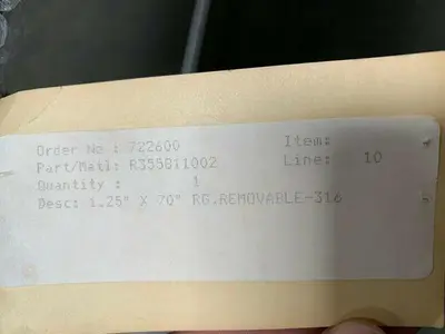 USED LIGHTNIN R355811002 STAINLESS 316L STEEL MIXING ROD / IMPELLER SHAFT, 70"