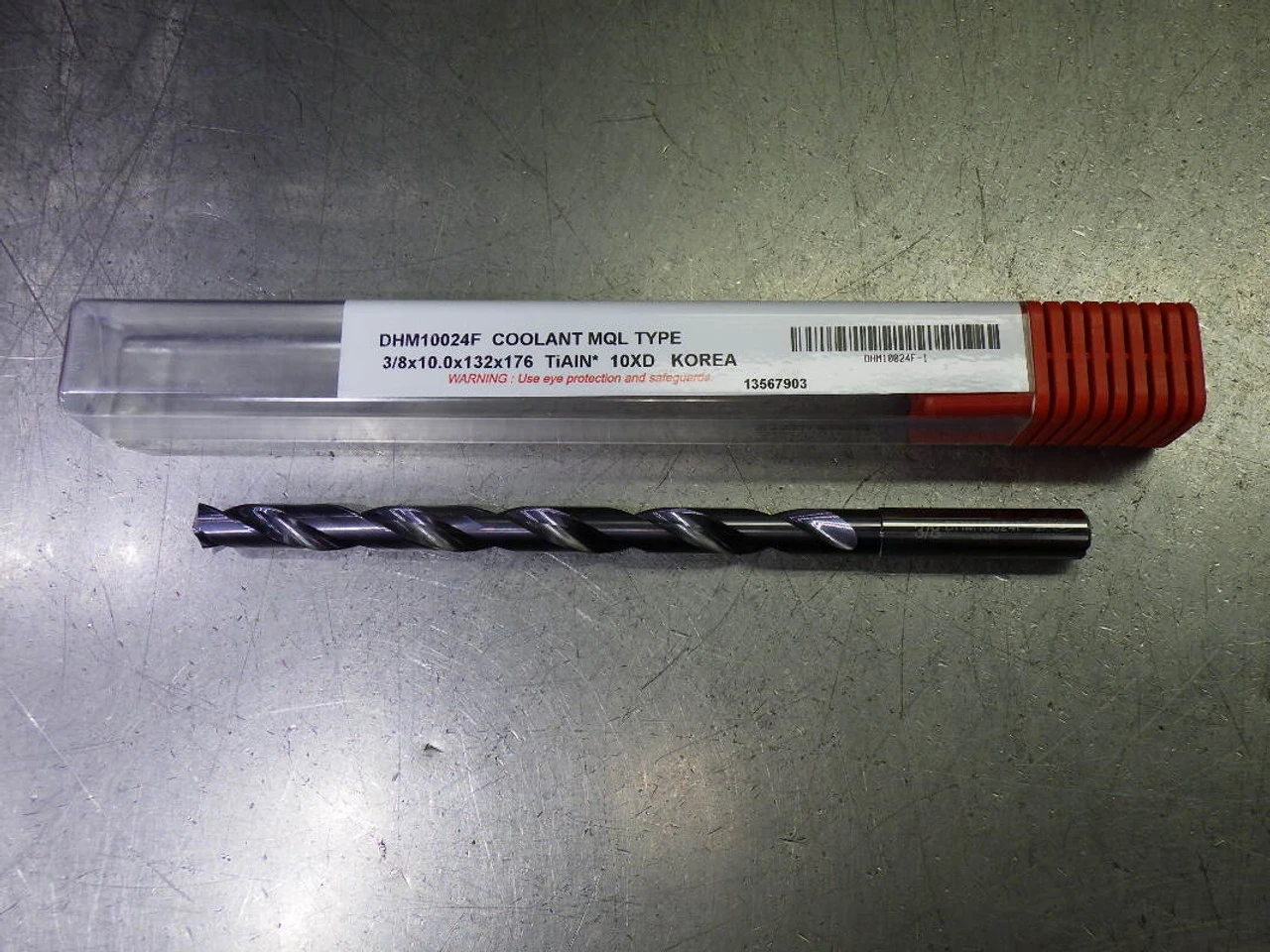 YG1 3/8" Coolant Thru 10xD Carbide Drill 10mm Shank DHM10024F (LOC2988D)