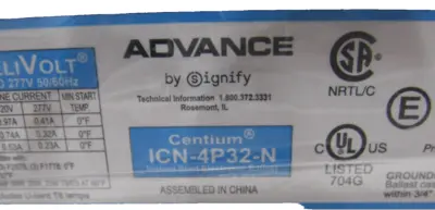 NEW PHILIPS ADVANCE ICN-4P32-N BALLAST ICN4P32N