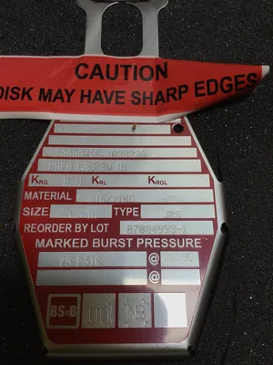 BS&B Safety Systems A7004993-1 Size 1.5″In Rupture Disc Burst Pressure 75 PSIG