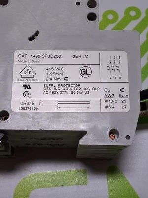 ALLEN BRADLEY 1492-SP3D200 CIRCUIT BREAKER 20A