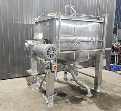 Used Feldmeier Ribbon Blender, 50 Cubic Feet, 304 Stainless Steel