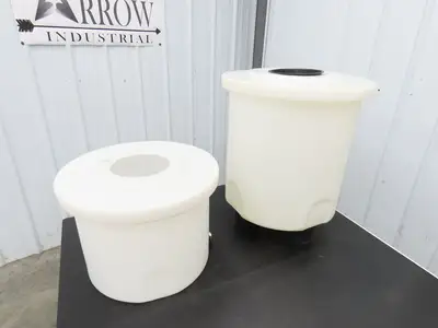 HDPE Polyethylene Plastic Water Mix Tank with Lid & Drain 40/80 Liter  Lot of 2