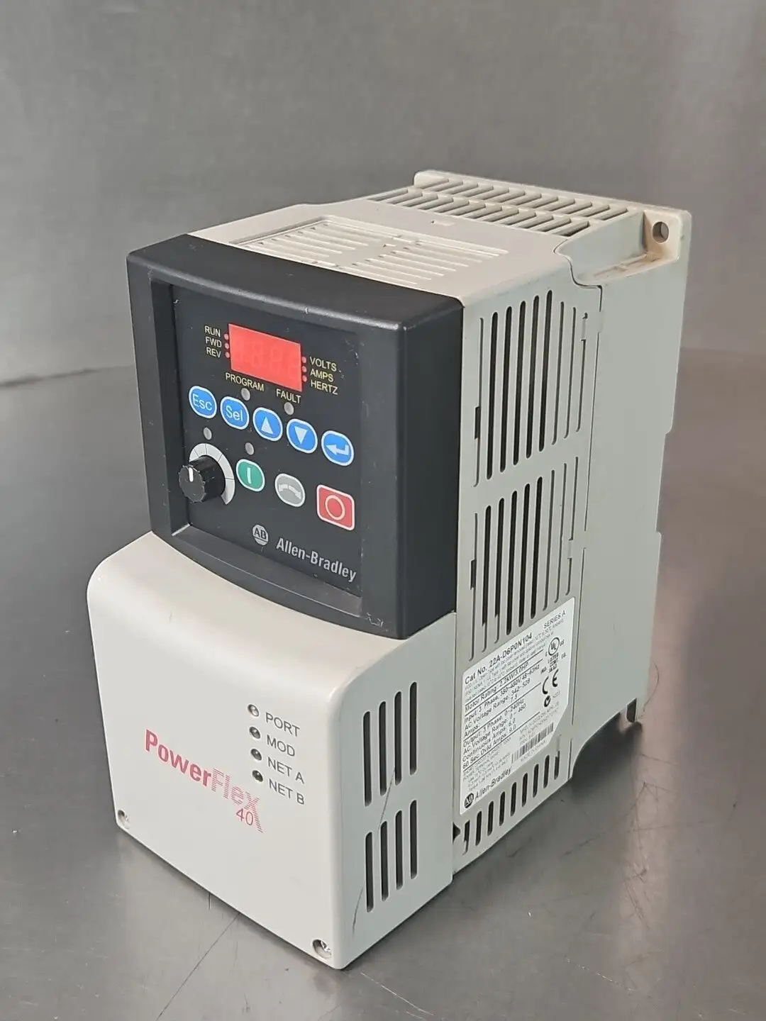 Allen Bradley 22A-D6P0N104 SerA PowerFlex 4 2.2 kW 3 Hp AC Drive. (BIN741)