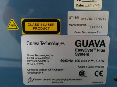 Guava Technologies Guava EasyCyte Plus Flow Cytometer System w/ Class 1 Laser