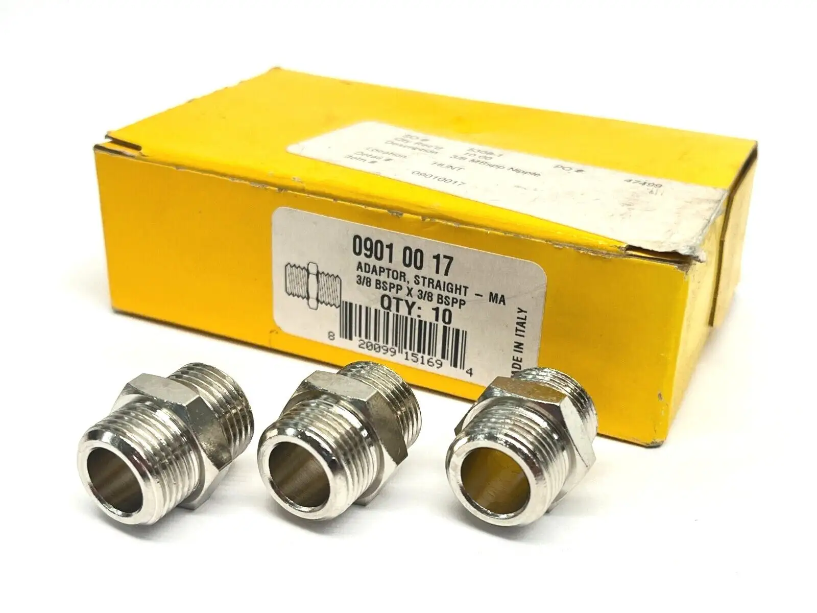 09010017 | Legris  3/8in BSPP Male Straight Adaptor 3/8 BSPP x 3/8 BSPP LOT OF 3 - New