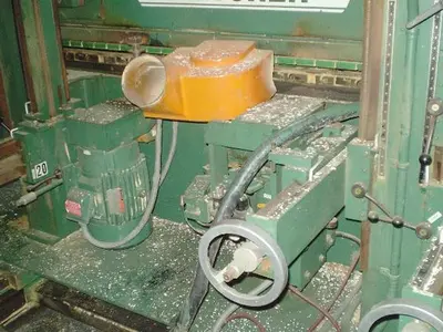 FLETCHER FM-200 DOUBLE-END FEED-THRU TRIM, SHAPE, AND SAND MACHINE