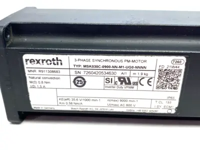 Used Bosch Rexroth Synchronous Servo Motor, MSK030C-0900-NN-M1-UG0-NNNN Servo Motors Michigan US | Maverick Industrial Sales #1398671
