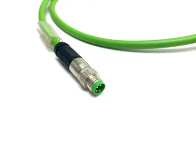 USED BECKHOFF DOUBLE ENDED ETHERCAT POWER CABLE M8 4-PIN M TO F 1M