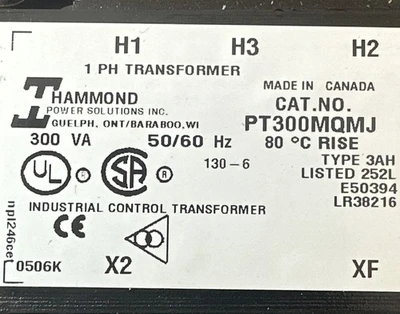 USED Hammond Power Solutions PT300MQMJ