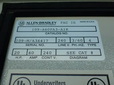NEW ALLENBRADLEY 109A60FA3A1K