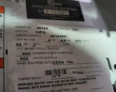 Full Voltage Contactor MCC Bucket Size 1