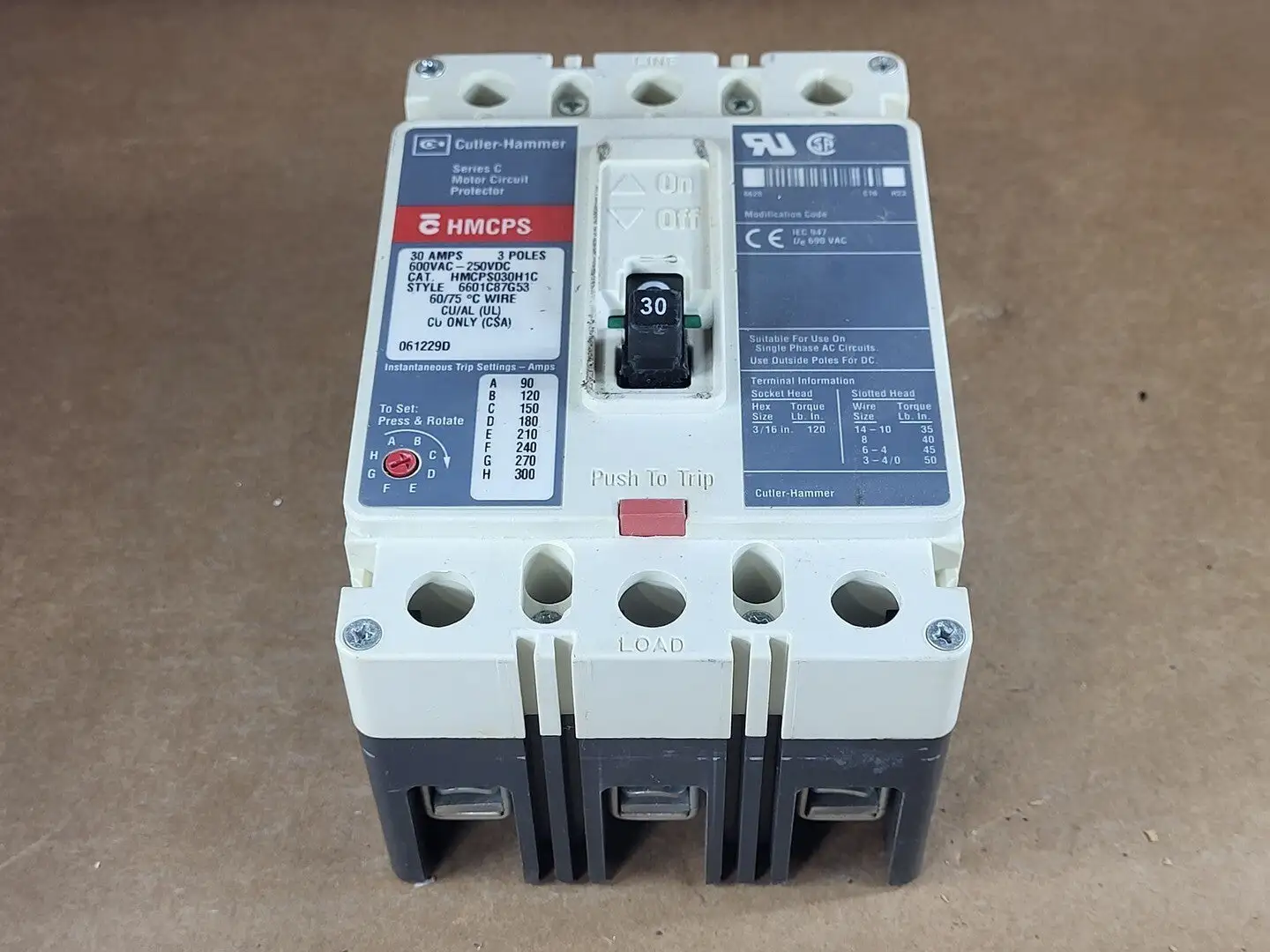 USED CUTLER-HAMMER HMCPS030H1C