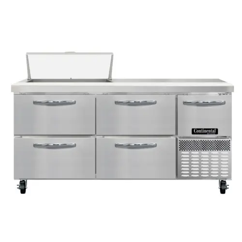 Continental RA68SN8-D 68" Sandwich/salad Prep Table W/ Refrigerated Base, 115v