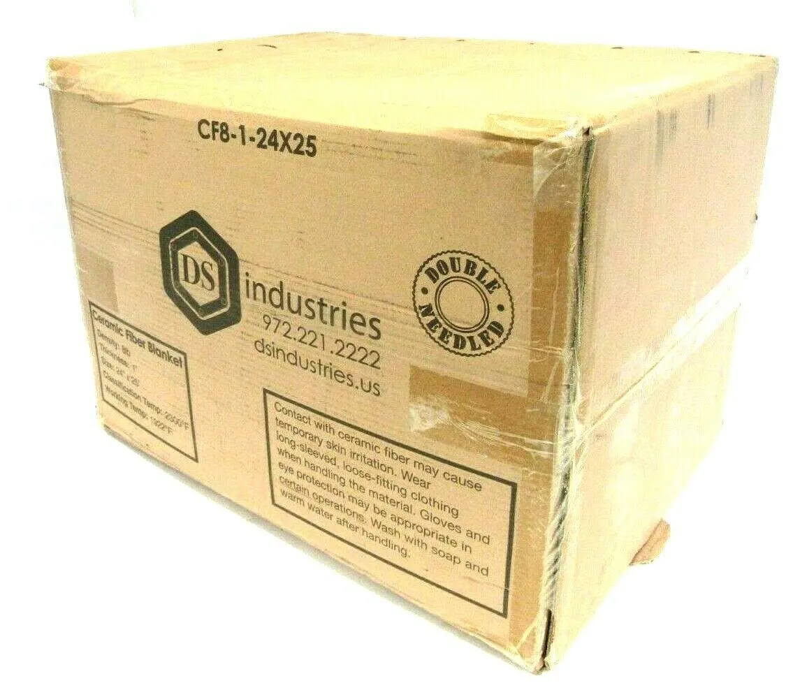 NEW DS INDUSTRIES CF8-1-24X25 CERAMIC FIBER BLANKET 8LB DENSITY 1" THICK 24"X25'