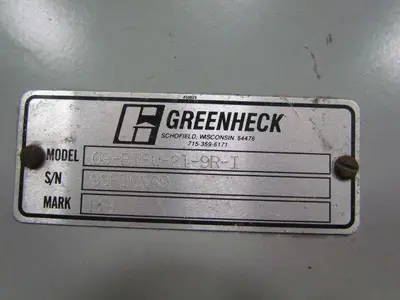 GreenHeck 09-BISW-21-9R-I 1 Hp 3Ph Centrifugal Blower Fan w/Sidelock Filter