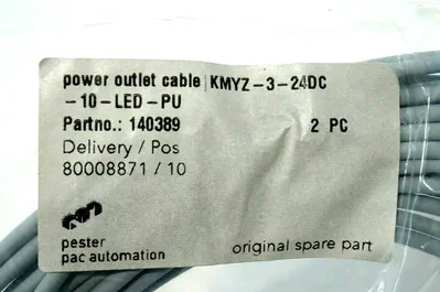 2 NEW FESTO KMYZ-3-24DC-10-LED-PU PLUG SOCKET W/CABLE 196066 KMYZ324DC10LEDPU